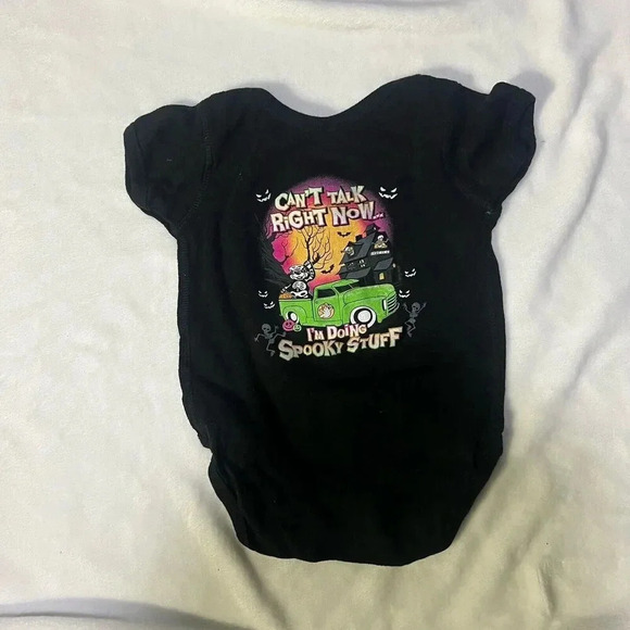 Buc-ees 18m Baby Toddler One Piece Halloween Doing Spooky Black Glow in Dark - Picture 2 of 3